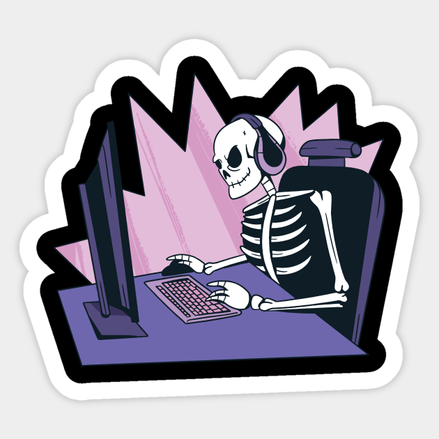 Skeleton Gamer Gaming Life Millenial Streamer Gamelover Gamer